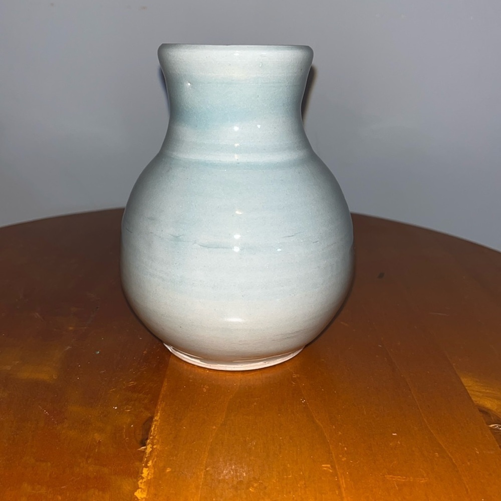 Studio Pottery handmade blue pottery vase.